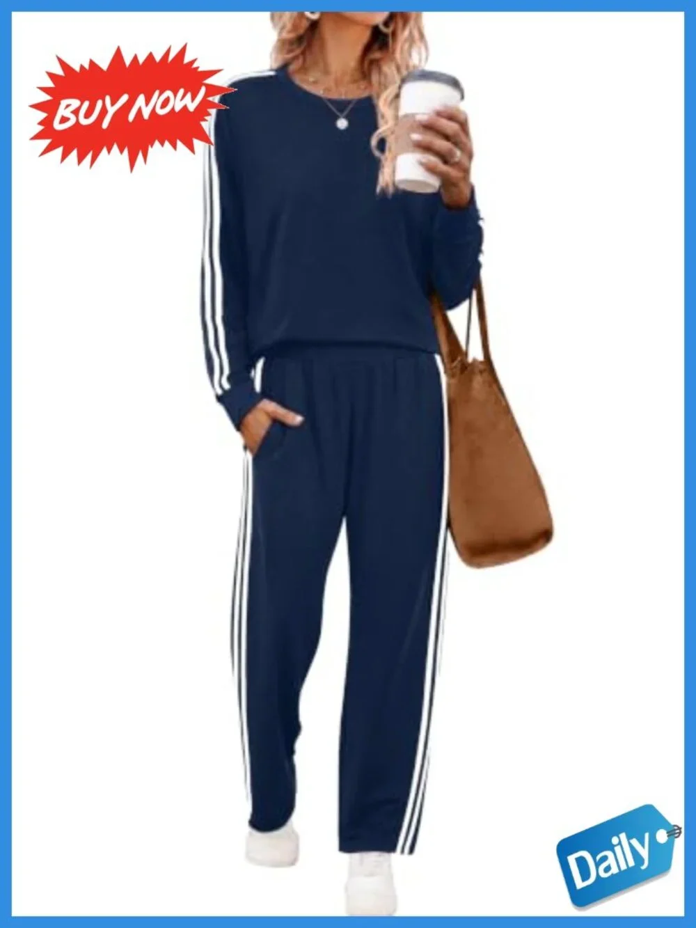 2 Piece Color Block Sweatsuit Set Long Sleeve Pullover Drawstring Sweatpants